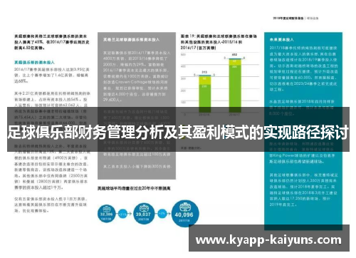 足球俱乐部财务管理分析及其盈利模式的实现路径探讨 足球俱乐部财务管理分析及其盈利模式的实现路径探讨